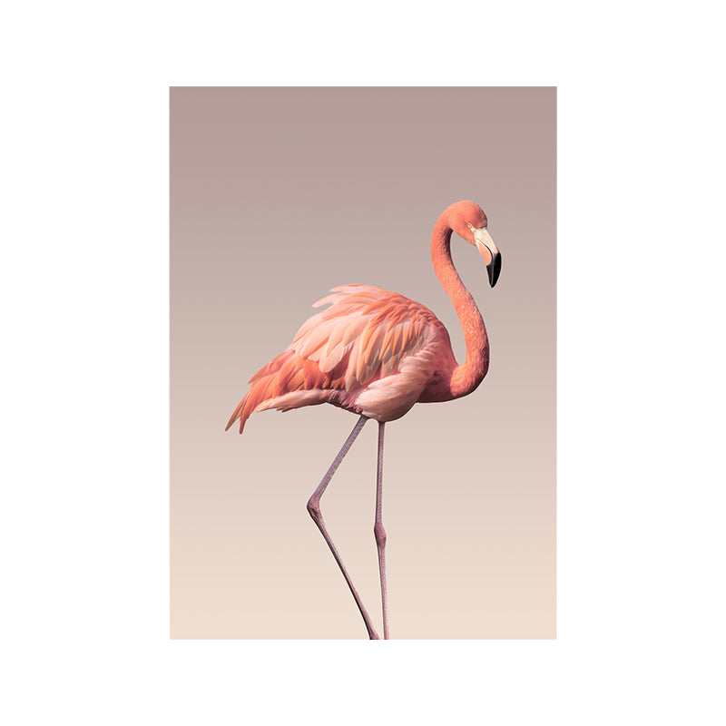 Flamingo Wall Decor in Pink Canvas Wall Art for Sitting Room, Textured Surface Clearhalo 'Art Gallery' 'Canvas Art' 'Contemporary Art Gallery' 'Modern' Arts' 1690510