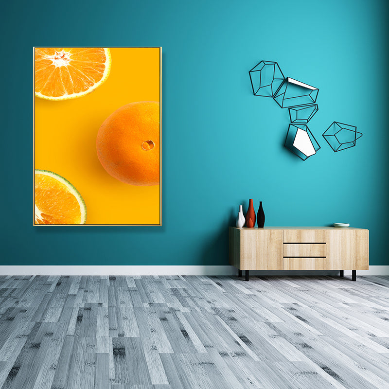 Decorative Orange Paintings Minimalist Canvas Wall Art Decor in Yellow for Dining Room Yellow Design 1 Clearhalo 'Art Gallery' 'Canvas Art' 'Contemporary Art Gallery' 'Modern' Arts' 1690726