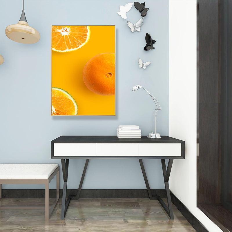 Decorative Orange Paintings Minimalist Canvas Wall Art Decor in Yellow for Dining Room Clearhalo 'Art Gallery' 'Canvas Art' 'Contemporary Art Gallery' 'Modern' Arts' 1690727