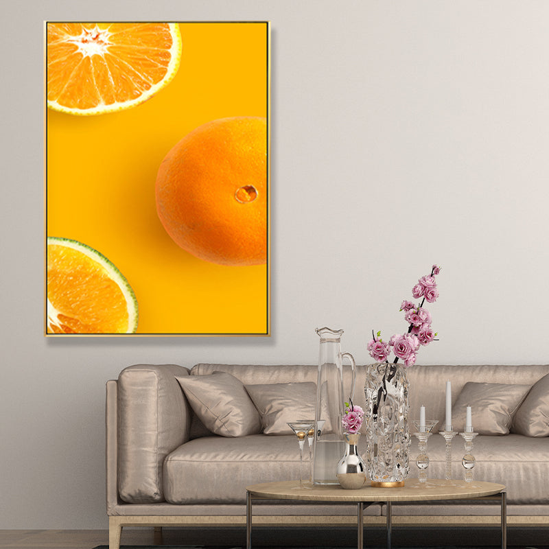 Decorative Orange Paintings Minimalist Canvas Wall Art Decor in Yellow for Dining Room Clearhalo 'Art Gallery' 'Canvas Art' 'Contemporary Art Gallery' 'Modern' Arts' 1690728