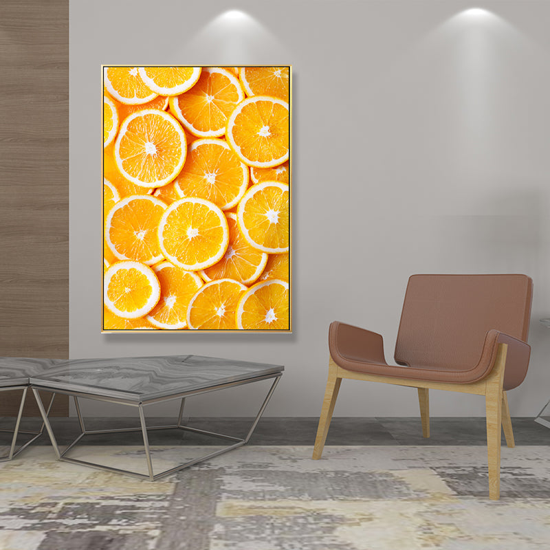 Decorative Orange Paintings Minimalist Canvas Wall Art Decor in Yellow for Dining Room Yellow Design 2 Clearhalo 'Art Gallery' 'Canvas Art' 'Contemporary Art Gallery' 'Modern' Arts' 1690733