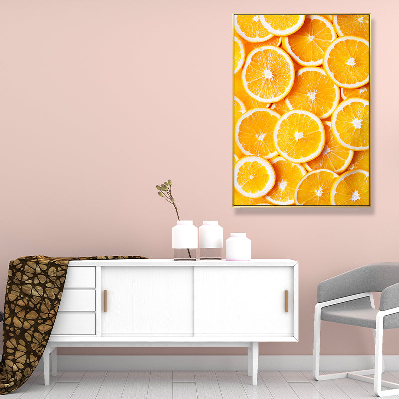 Decorative Orange Paintings Minimalist Canvas Wall Art Decor in Yellow for Dining Room Clearhalo 'Art Gallery' 'Canvas Art' 'Contemporary Art Gallery' 'Modern' Arts' 1690735