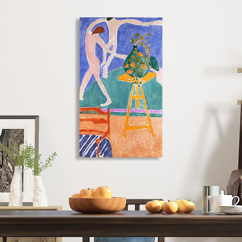 Henri Matisse Dance Painting in Green Canvas Print Wall Art Decor for Dining Room Clearhalo 'Art Gallery' 'Canvas Art' 'Contemporary Art Gallery' 'Modern' Arts' 1690768