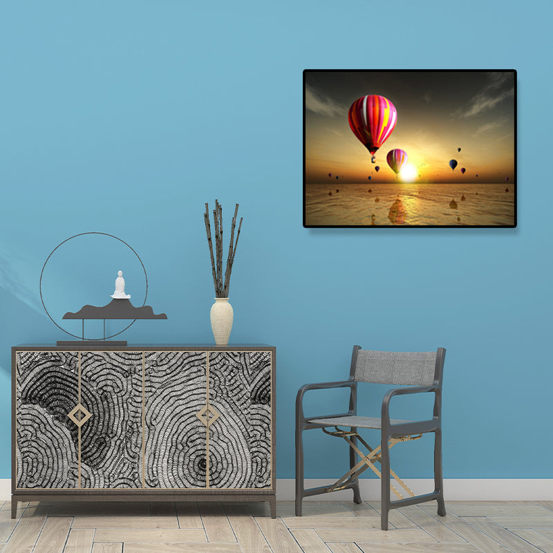 Textured Light Color Wall Decor Tropical Vehicle and Sea Canvas Prints for Sitting Room Clearhalo 'Art Gallery' 'Canvas Art' 'Contemporary Art Gallery' 'Modern' Arts' 1690821