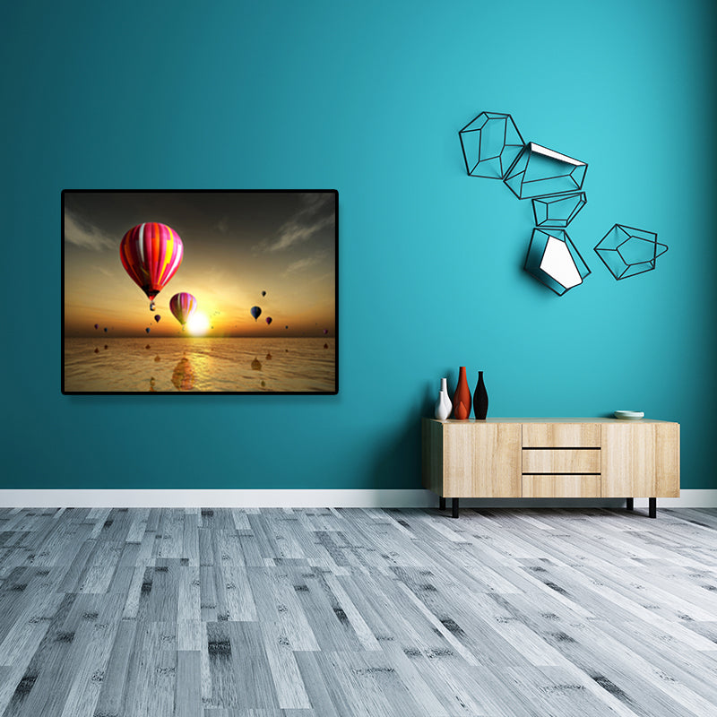 Textured Light Color Wall Decor Tropical Vehicle and Sea Canvas Prints for Sitting Room Clearhalo 'Art Gallery' 'Canvas Art' 'Contemporary Art Gallery' 'Modern' Arts' 1690822