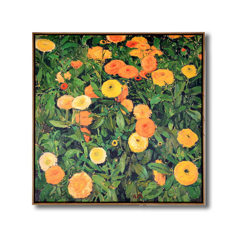 Contemporary Flower Blossom Painting in Orange Textured Wall Decor for Dining Room Clearhalo 'Art Gallery' 'Canvas Art' 'Contemporary Art Gallery' 'Modern' Arts' 1690998