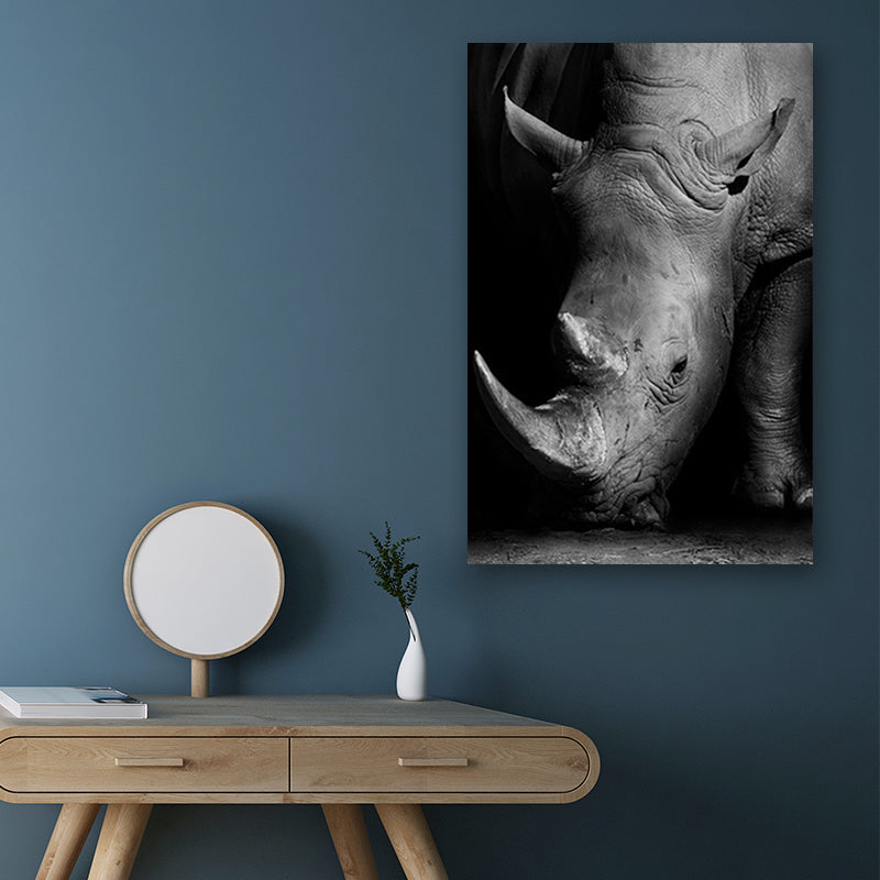 Tropical African Animal Wall Decor Canvas Textured Dark Color Wall Art for Dorm Clearhalo 'Art Gallery' 'Canvas Art' 'Contemporary Art Gallery' 'Modern' Arts' 1691140