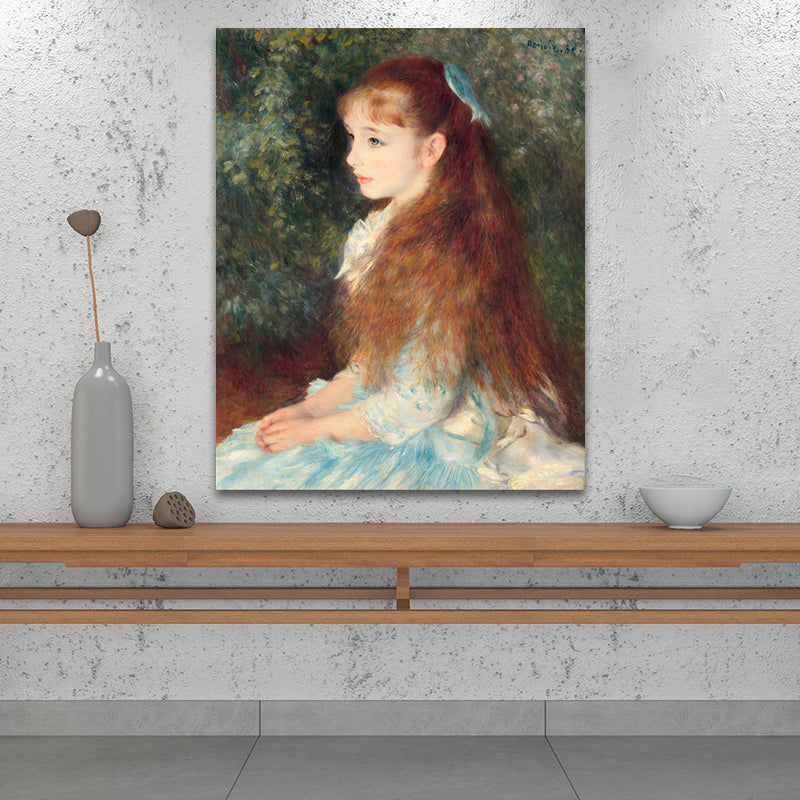 Blue Impressionist Canvas Painting Print Renoir the Young Girl Elaine Wall Art for Dining Room Clearhalo 'Arts' 'Canvas Art' 1691290