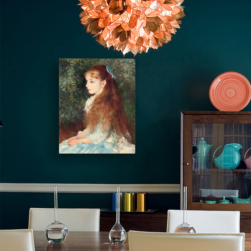 Blue Impressionist Canvas Painting Print Renoir the Young Girl Elaine Wall Art for Dining Room Clearhalo 'Arts' 'Canvas Art' 1691291