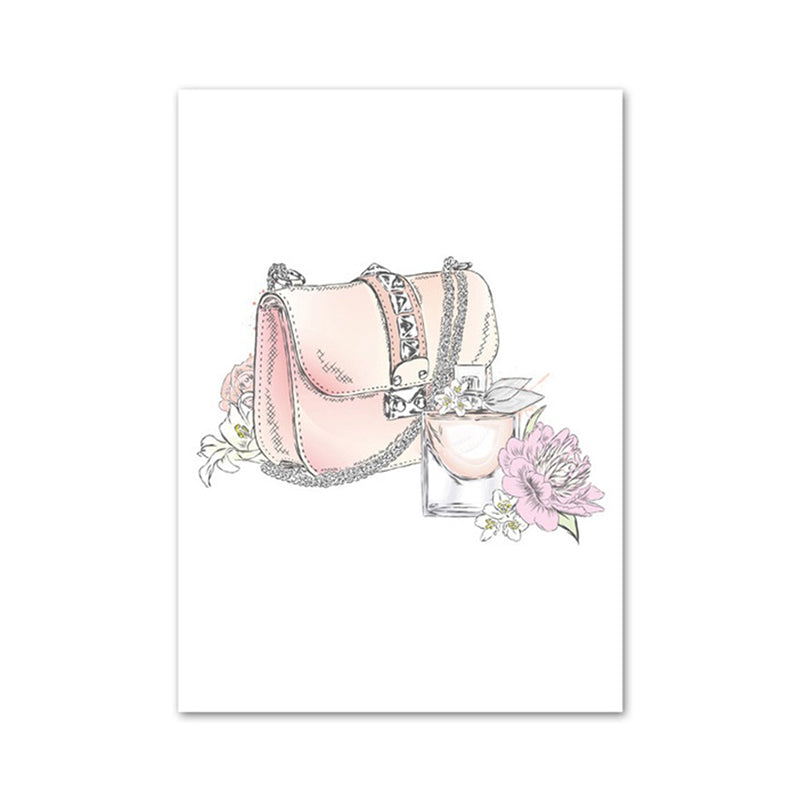 Pink Lady Bag Wrapped Canvas Decorative Victorian for Drawing Room Wall Art Print Clearhalo 'Arts' 'Canvas Art' 1691402