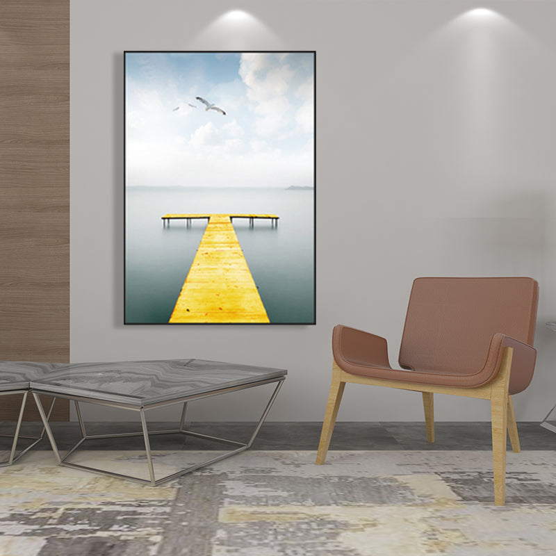 Soft Color Sea View Canvas Prints Scenery Modernist Home Wall Art Decor for Drawing Room Clearhalo 'Art Gallery' 'Canvas Art' 'Contemporary Art Gallery' 'Modern' Arts' 1691571