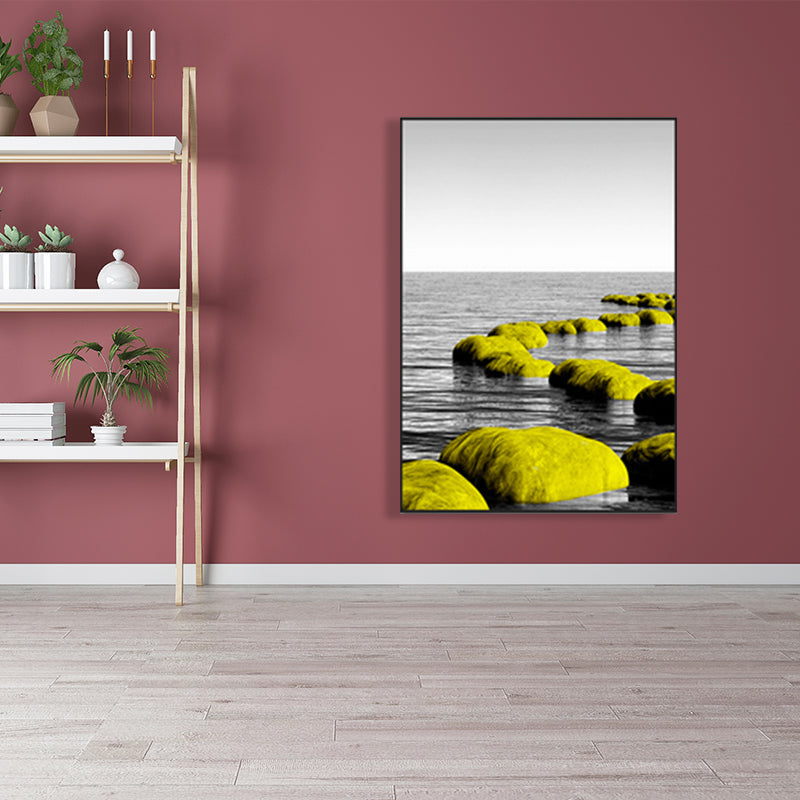 Soft Color Sea View Canvas Prints Scenery Modernist Home Wall Art Decor for Drawing Room Clearhalo 'Art Gallery' 'Canvas Art' 'Contemporary Art Gallery' 'Modern' Arts' 1691575