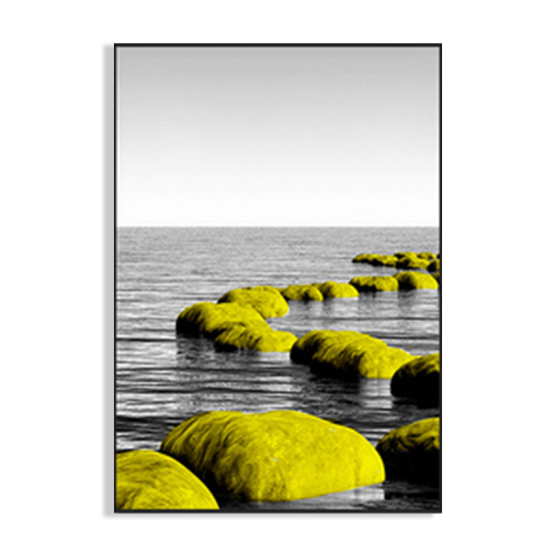 Soft Color Sea View Canvas Prints Scenery Modernist Home Wall Art Decor for Drawing Room Clearhalo 'Art Gallery' 'Canvas Art' 'Contemporary Art Gallery' 'Modern' Arts' 1691577