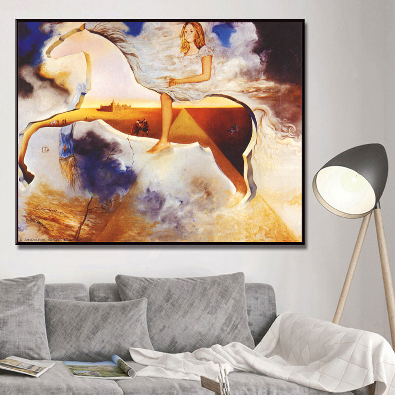 Textured Horse Riding Painting Modern Style Canvas Wall Art, Multiple Sizes Options Brown Clearhalo 'Art Gallery' 'Canvas Art' 'Contemporary Art Gallery' 'Modern' Arts' 1691585