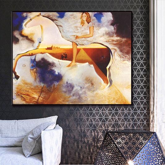 Textured Horse Riding Painting Modern Style Canvas Wall Art, Multiple Sizes Options Clearhalo 'Art Gallery' 'Canvas Art' 'Contemporary Art Gallery' 'Modern' Arts' 1691586