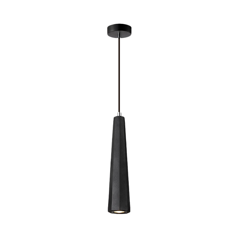 Nordic 1 Light Pendant Lighting with Concrete Shade Black/Grey/Brown Tapered Hanging Ceiling Light Clearhalo 'Ceiling Lights' 'Modern Pendants' 'Modern' 'Pendant Lights' 'Pendants' Lighting' 169165