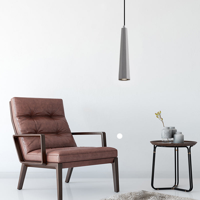 Nordic 1 Light Pendant Lighting with Concrete Shade Black/Grey/Brown Tapered Hanging Ceiling Light Clearhalo 'Ceiling Lights' 'Modern Pendants' 'Modern' 'Pendant Lights' 'Pendants' Lighting' 169166