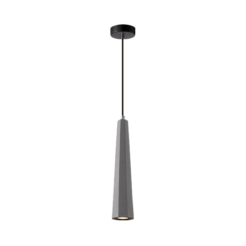 Nordic 1 Light Pendant Lighting with Concrete Shade Black/Grey/Brown Tapered Hanging Ceiling Light Clearhalo 'Ceiling Lights' 'Modern Pendants' 'Modern' 'Pendant Lights' 'Pendants' Lighting' 169167