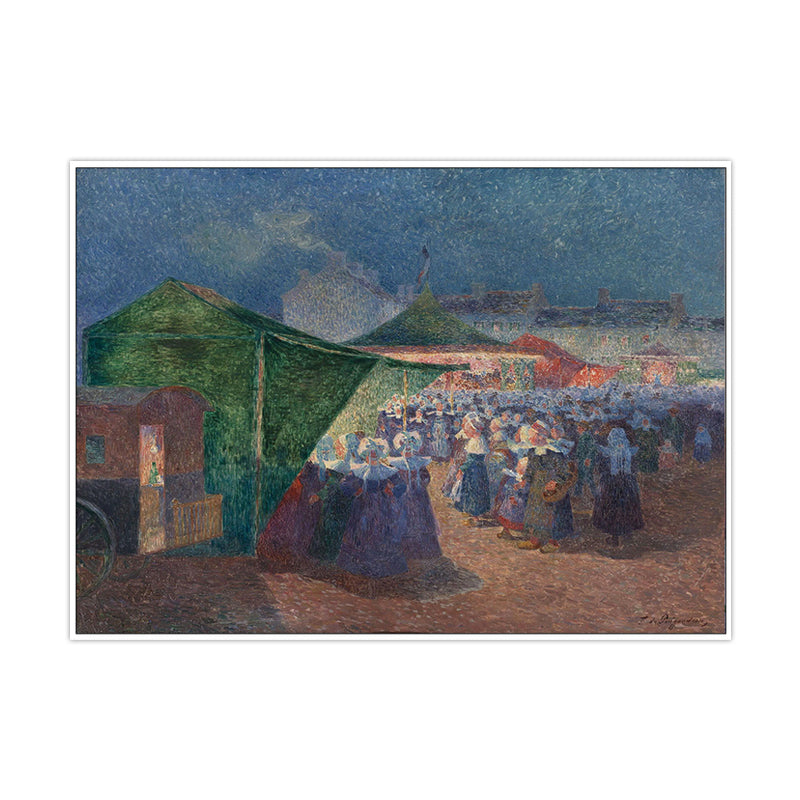 Blue Night Country Fairs Canvas Art Ferdinand Puigaudeau Impressionist Textured Painting Clearhalo 'Arts' 'Canvas Art' 1691720