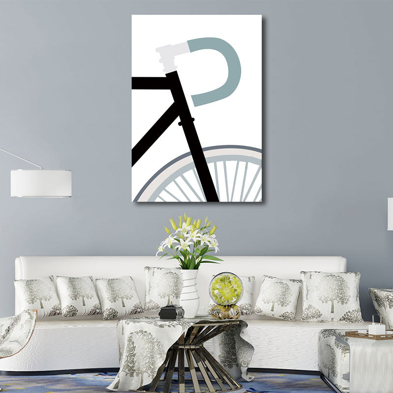 Bicycle Wall Art Decor White Nordic Canvas Print for Great Room, Multiple Size Available Clearhalo 'Arts' 'Canvas Art' 1691797