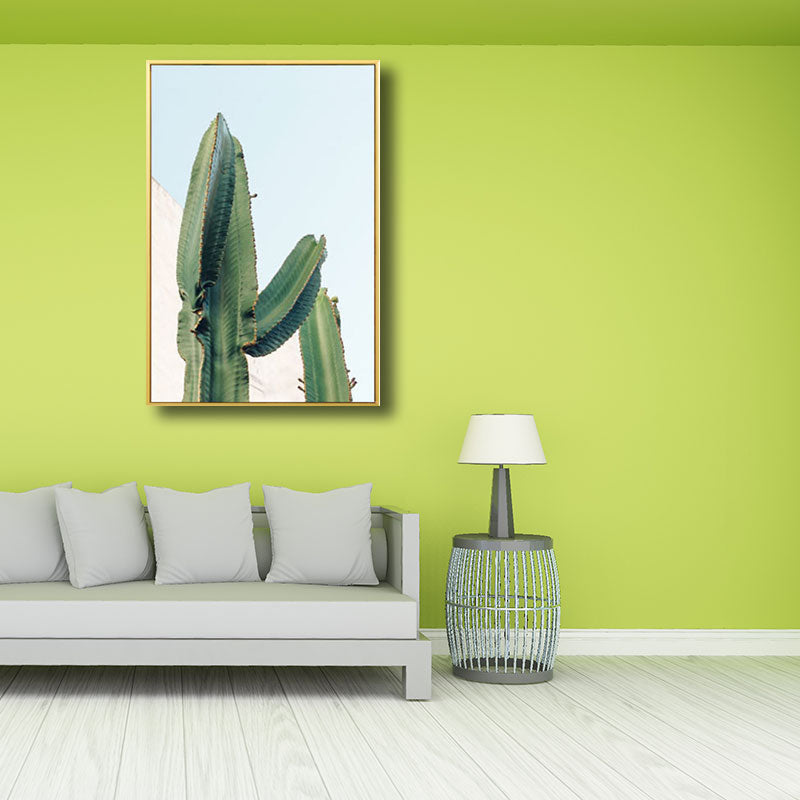 Cactus Wall Art Decor Contemporary Decorative for Guest Room Canvas Prints in Green Green Clearhalo 'Art Gallery' 'Canvas Art' 'Contemporary Art Gallery' 'Modern' Arts' 1691813
