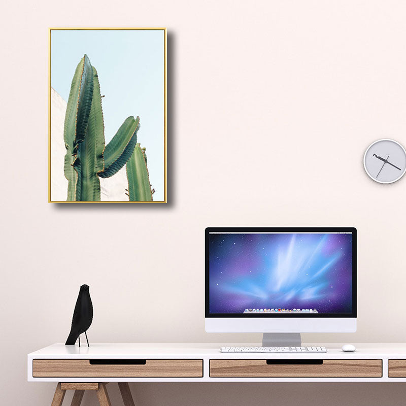 Cactus Wall Art Decor Contemporary Decorative for Guest Room Canvas Prints in Green Clearhalo 'Art Gallery' 'Canvas Art' 'Contemporary Art Gallery' 'Modern' Arts' 1691815