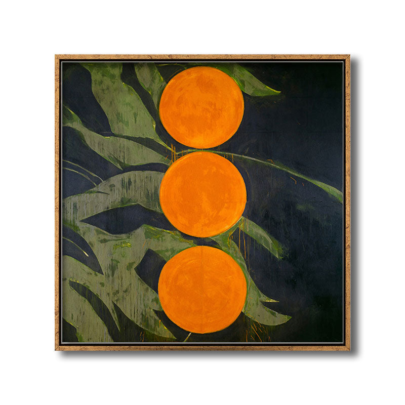 Scandinavian Style Leaves Pattern Art Canvas Orange Natural Botanical Wall Decor Clearhalo 'Arts' 'Canvas Art' 1691823