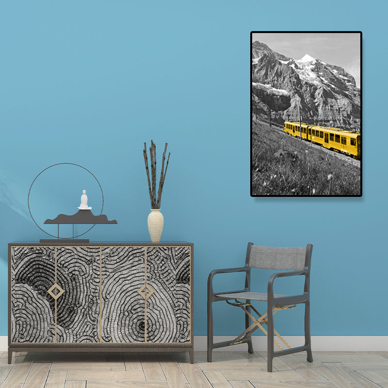 Vehicle Canvas Wall Art Simplicity Textured Painting in Yellow, Multiple Size Available Clearhalo 'Art Gallery' 'Canvas Art' 'Contemporary Art Gallery' 'Modern' Arts' 1691856