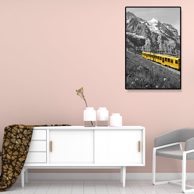 Vehicle Canvas Wall Art Simplicity Textured Painting in Yellow, Multiple Size Available Clearhalo 'Art Gallery' 'Canvas Art' 'Contemporary Art Gallery' 'Modern' Arts' 1691857