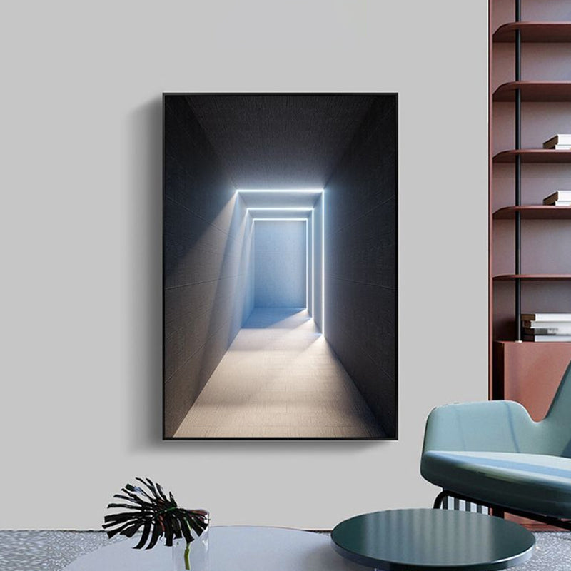 Dark Color Building Art Print Textured Scandinavian Living Room Canvas, Multiple Sizes Clearhalo 'Arts' 'Canvas Art' 1691882