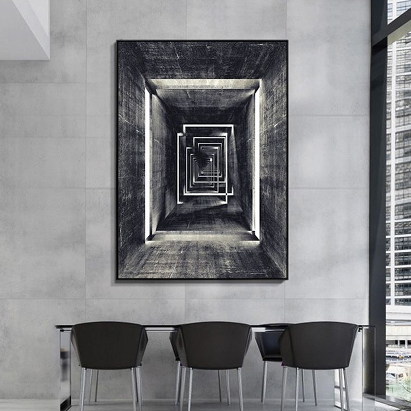 Dark Color Building Art Print Textured Scandinavian Living Room Canvas, Multiple Sizes Clearhalo 'Arts' 'Canvas Art' 1691888