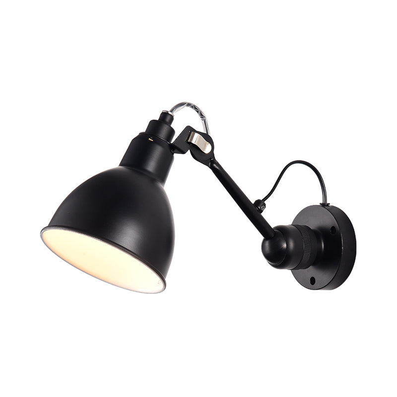 Modern Style 1 Head Wall Mounted Lamp with Metal Shade Black/White Domed Sconce Lighting for Living Room Clearhalo 'Cast Iron' 'Glass' 'Industrial' 'Modern wall lights' 'Modern' 'Tiffany' 'Traditional wall lights' 'Wall Lamps & Sconces' 'Wall Lights' Lighting' 169222