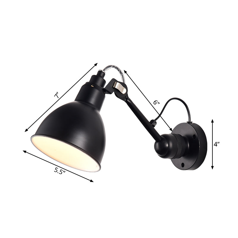 Modern Style 1 Head Wall Mounted Lamp with Metal Shade Black/White Domed Sconce Lighting for Living Room Clearhalo 'Cast Iron' 'Glass' 'Industrial' 'Modern wall lights' 'Modern' 'Tiffany' 'Traditional wall lights' 'Wall Lamps & Sconces' 'Wall Lights' Lighting' 169223