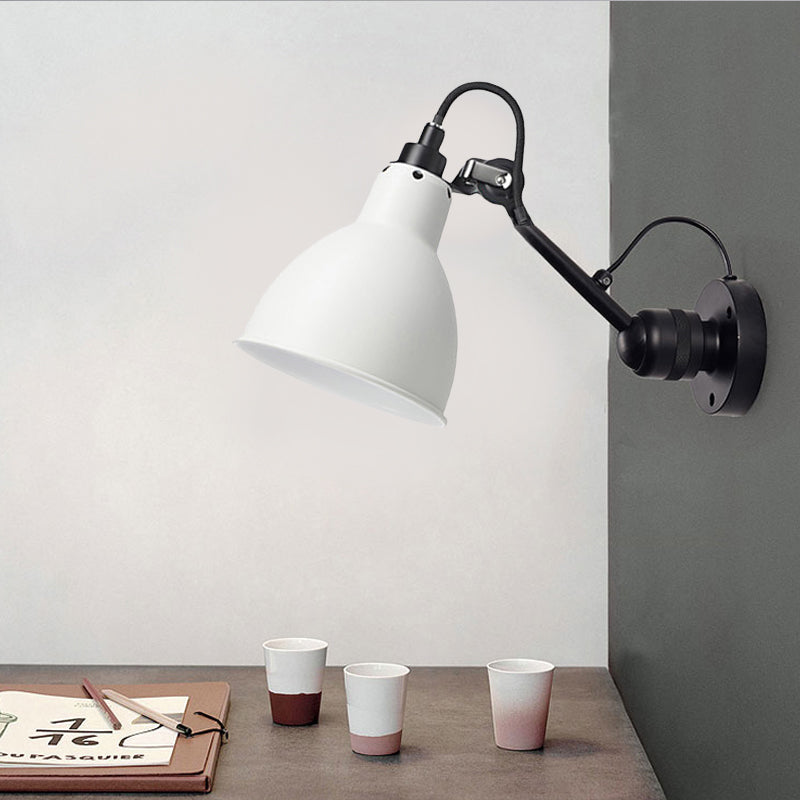 Modern Style 1 Head Wall Mounted Lamp with Metal Shade Black/White Domed Sconce Lighting for Living Room White Clearhalo 'Cast Iron' 'Glass' 'Industrial' 'Modern wall lights' 'Modern' 'Tiffany' 'Traditional wall lights' 'Wall Lamps & Sconces' 'Wall Lights' Lighting' 169230