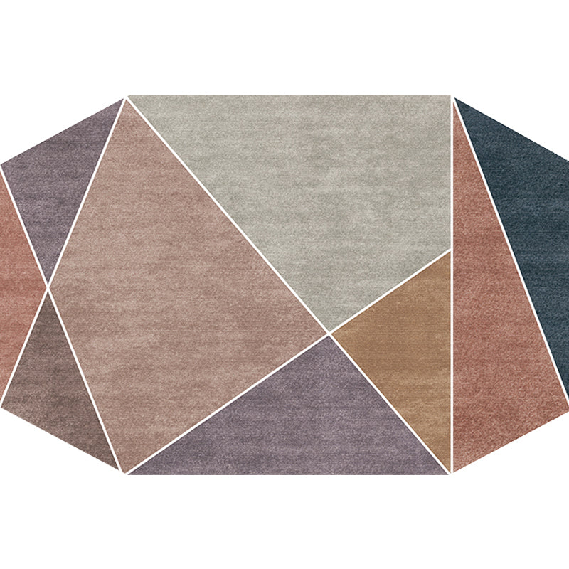 Blue and Brown Irregular Rug Bedroom Novelty Color Block Pattern Area Rug Polyester Pet Friendly Carpet Clearhalo 'Area Rug' 'Rug' 1692530