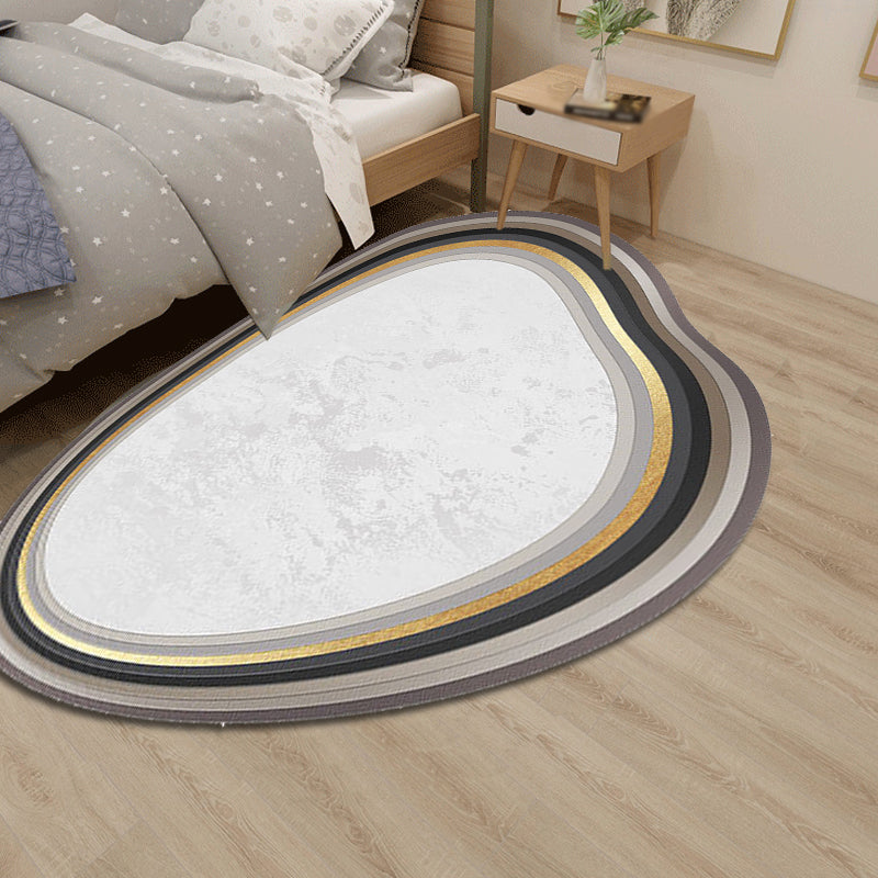 Modern Novelty Irregular Rug in Grey Colorblock Pattern Rug Polyester Pet Friendly Carpet for Home Decoration Grey Clearhalo 'Area Rug' 'Rug' 1692531