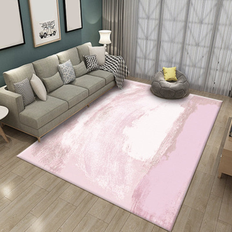 Pink and Green Bedroom Rug Modern Abstract Pattern Area Rug Polyester Stain-Resistant Carpet Pink Clearhalo 'Area Rug' 'Modern' 'Rugs' Rug' 1692537