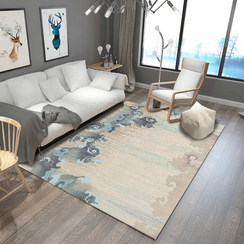 Casual Modern Rug in Brown and Blue Abstract Pattern Rug Polyester Stain-Resistant Carpet for Home Decoration Brown Clearhalo 'Area Rug' 'Modern' 'Rugs' Rug' 1692547