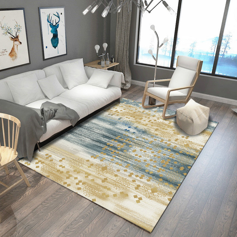 Casual Modern Rug in Brown and Blue Abstract Pattern Rug Polyester Stain-Resistant Carpet for Home Decoration Grey Clearhalo 'Area Rug' 'Modern' 'Rugs' Rug' 1692555