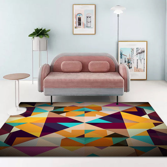 Modern Living Room Rug Colorful Geometric Diamond Print Rug Polyester Non-Slip Washable Area Rug Yellow Clearhalo 'Area Rug' 'Modern' 'Rugs' Rug' 1692764