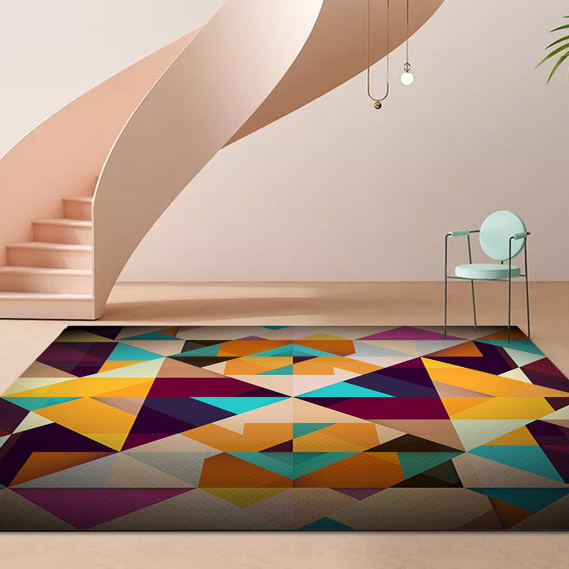 Modern Living Room Rug Colorful Geometric Diamond Print Rug Polyester Non-Slip Washable Area Rug Clearhalo 'Area Rug' 'Modern' 'Rugs' Rug' 1692765