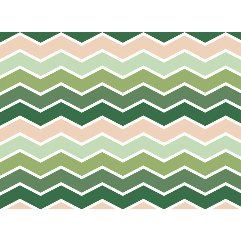 Green Bedroom Rug Modern Stripe Wave Pattern Area Rug Polyester Washable Non-Slip Backing Carpet Clearhalo 'Area Rug' 'Modern' 'Rugs' Rug' 1692774