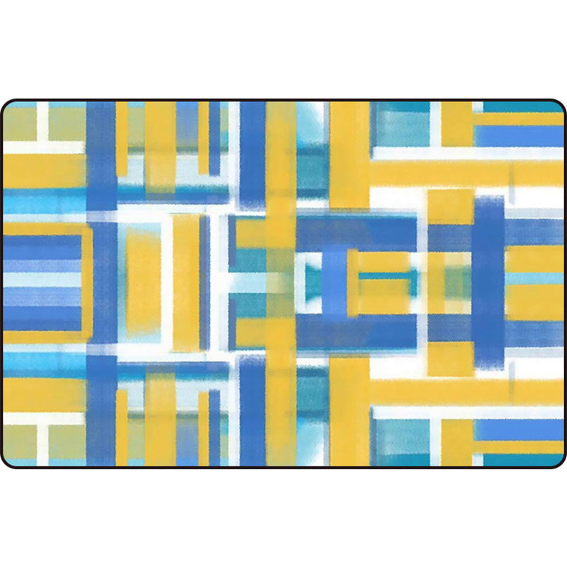 Casual Modern Rug in Black and Blue Abstract Rectangle Pattern Rug Polyester Pet Friendly Carpet for Home Decoration Clearhalo 'Area Rug' 'Modern' 'Rugs' Rug' 1692791