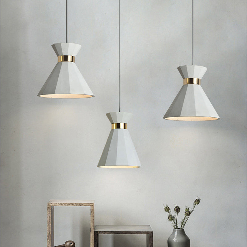 Geometric Pendant Light Nordic Cement 1 Light Grey Hanging Ceiling Light, 9"/10" Wide Clearhalo 'Ceiling Lights' 'Modern Pendants' 'Modern' 'Pendant Lights' 'Pendants' Lighting' 169280