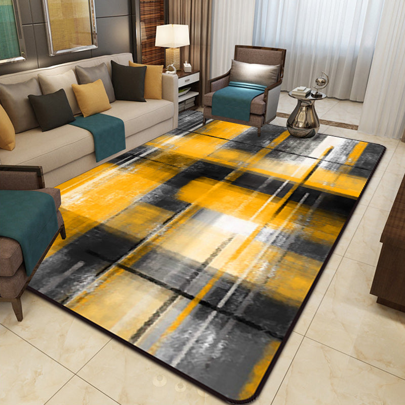 Casual Modern Rug in Black and Blue Abstract Rectangle Pattern Rug Polyester Pet Friendly Carpet for Home Decoration Clearhalo 'Area Rug' 'Modern' 'Rugs' Rug' 1692801