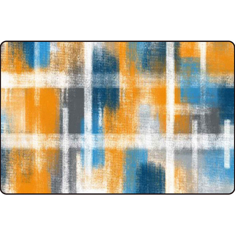 Casual Modern Rug in Black and Blue Abstract Rectangle Pattern Rug Polyester Pet Friendly Carpet for Home Decoration Clearhalo 'Area Rug' 'Modern' 'Rugs' Rug' 1692805