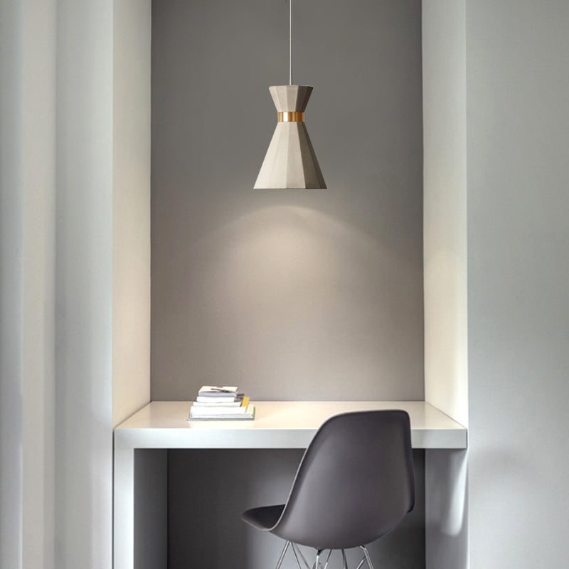 Geometric Pendant Light Nordic Cement 1 Light Grey Hanging Ceiling Light, 9"/10" Wide Clearhalo 'Ceiling Lights' 'Modern Pendants' 'Modern' 'Pendant Lights' 'Pendants' Lighting' 169282