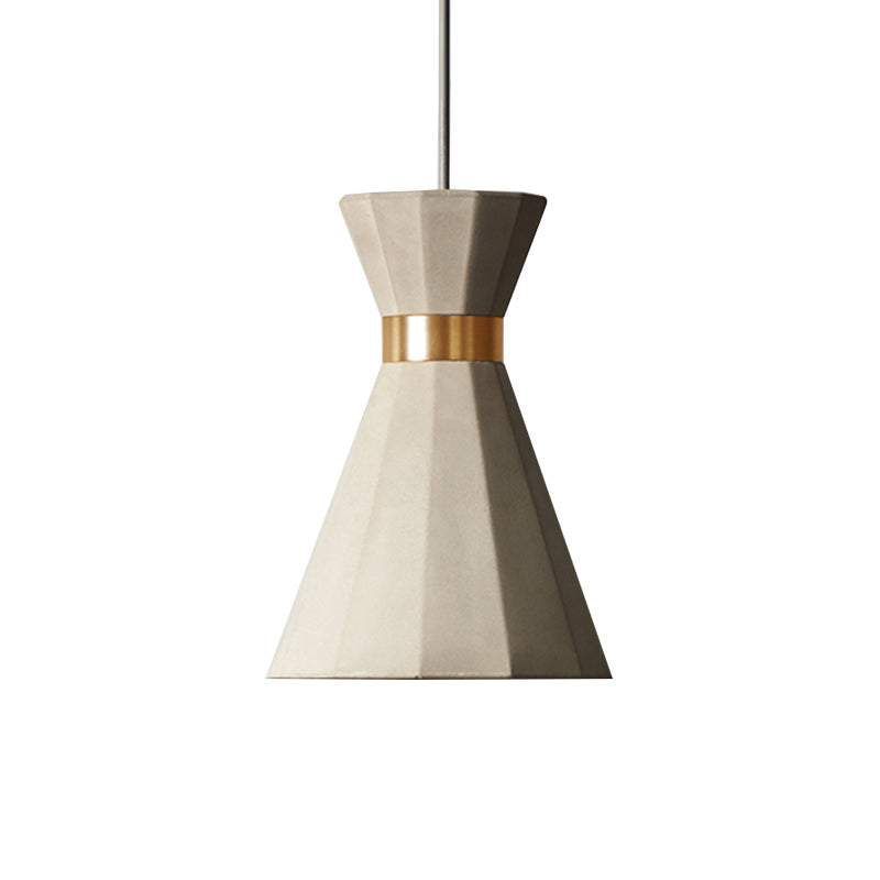 Geometric Pendant Light Nordic Cement 1 Light Grey Hanging Ceiling Light, 9"/10" Wide Clearhalo 'Ceiling Lights' 'Modern Pendants' 'Modern' 'Pendant Lights' 'Pendants' Lighting' 169283