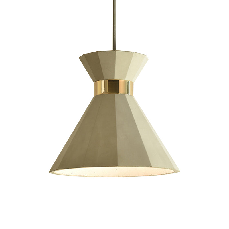 Geometric Pendant Light Nordic Cement 1 Light Grey Hanging Ceiling Light, 9"/10" Wide Clearhalo 'Ceiling Lights' 'Modern Pendants' 'Modern' 'Pendant Lights' 'Pendants' Lighting' 169286