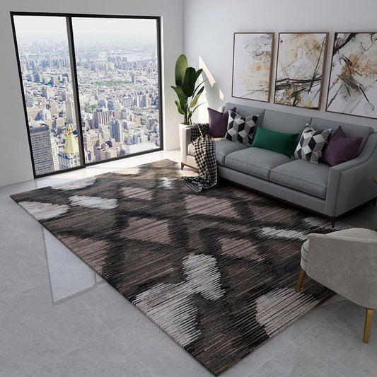 Minimalist Modern Rug in Brown and Pink Abstract Pattern Rug Polyester Pet Friendly Carpet for Home Decoration Dark Brown Clearhalo 'Area Rug' 'Modern' 'Rugs' Rug' 1692884